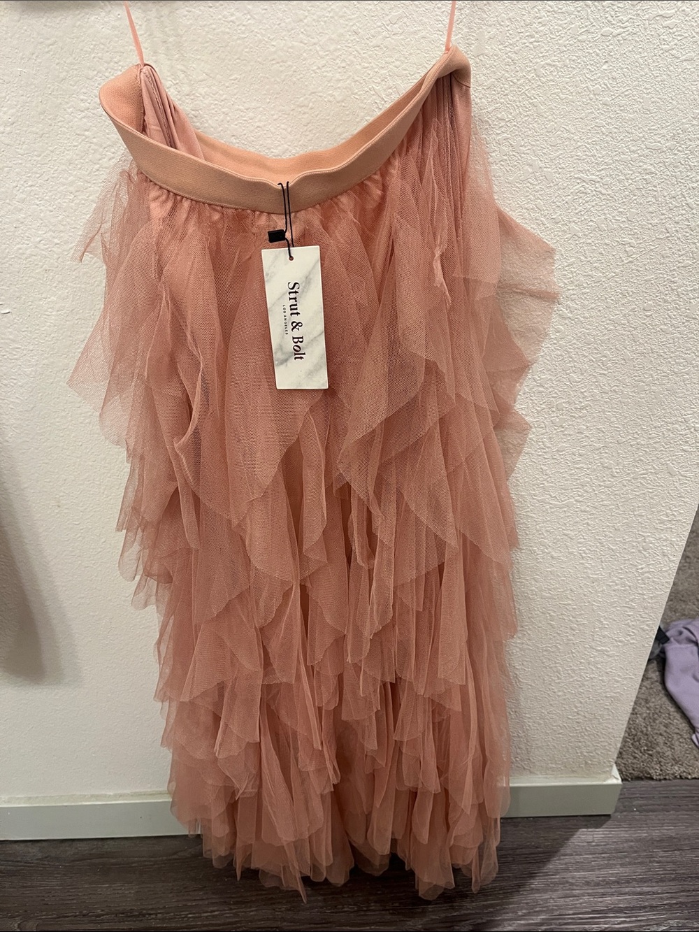 Vici Blush Pink Layered Tulle Maxi Skirt